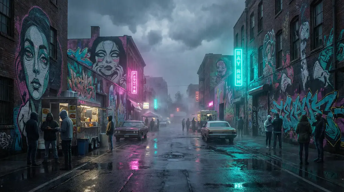 51动漫 - 雨夜壁画街